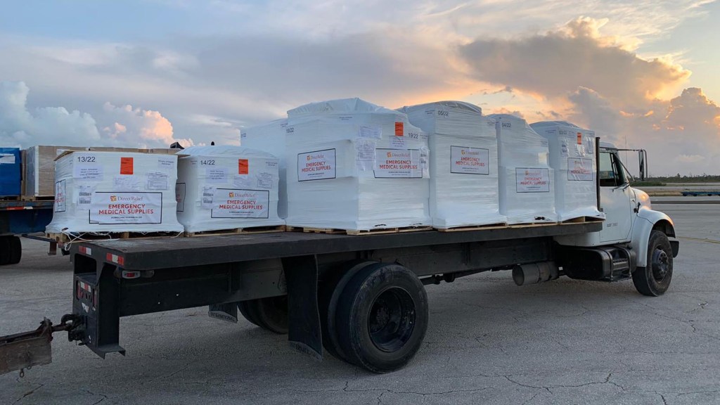 In the weeks following Hurricane Dorian, emergency medicines arrived in the Bahamas bound for health facilities in the country. Medical aid has continued since the storm made landfall, including medical shipments to equip ambulances that were brought to the islands to serve patients. (Direct Relief photo)