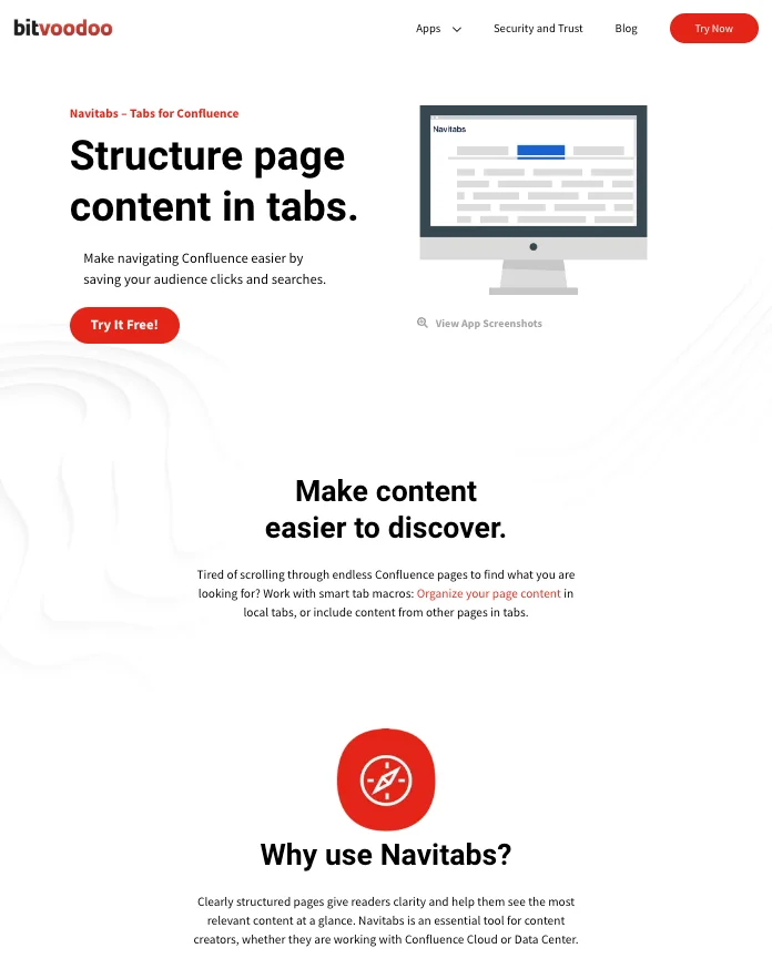 Image of Navitabs search ad landing page, designed for bitvoodoo. All the messaging and offers on the landing page are aligned with the ad copy and keywords used.